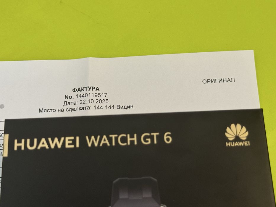 ЧИСТО НОВ 46mm Huawei Watch GT 6 Yettel Гаранция 2027 г. Black GT6