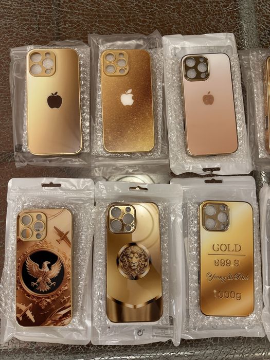 Huse Carcase protectie iPhone 16 Pro Max Gold premium
