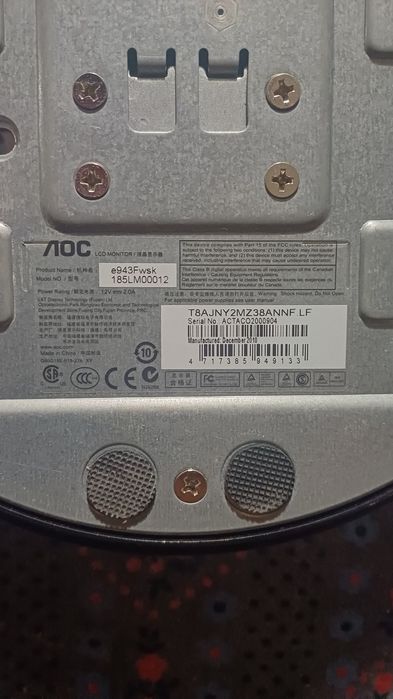 Монитор от компьютера AOC 18,5 диагональ