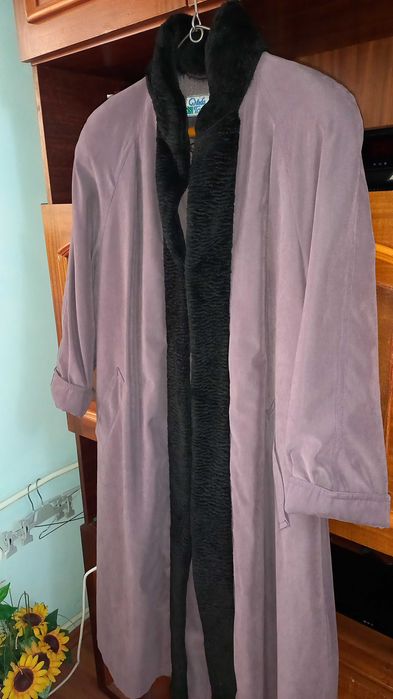 Palton dama, Mantou dublat cu stofa, model raglan, Marime 48, Mov Lila
