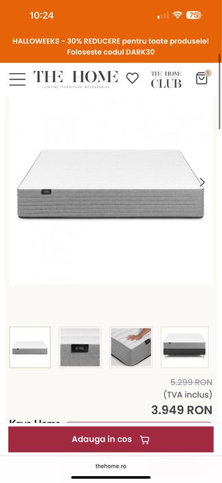 Pat +saltea dormitor Kave Home