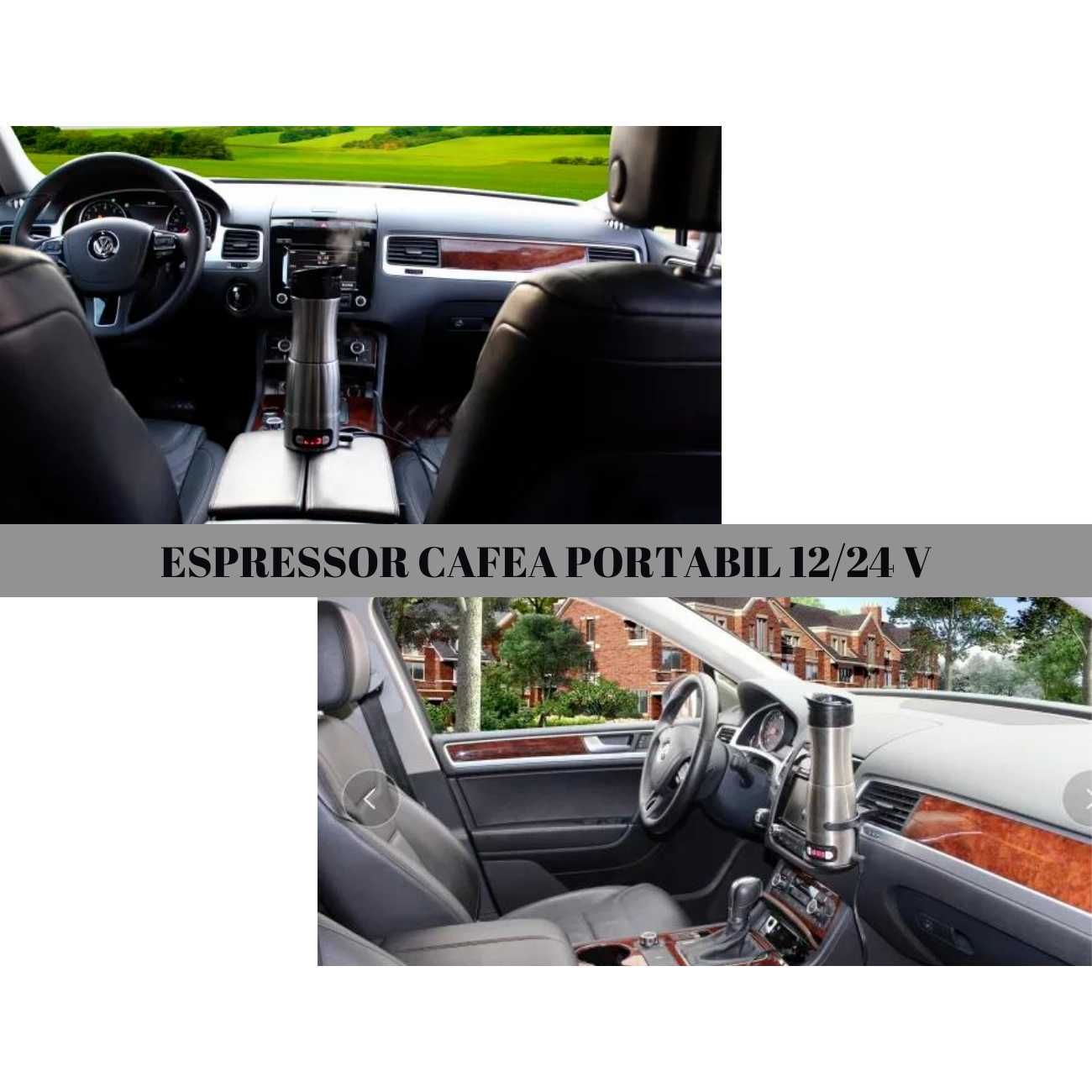 Espressor Cafea Auto/Camion cu Adaptor Priza Bricheta, 12/24V, 150 ml