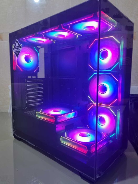 Carcasa noua PC DarkFlash tip acvariu 9 Fan 120mm ARGB + telecomanda