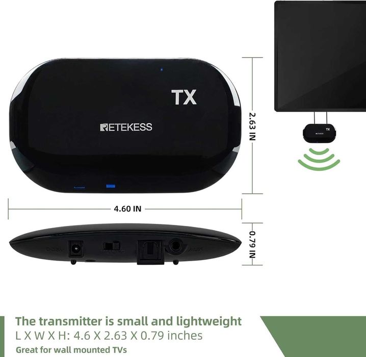 2-канални безжични телевизионни слушалки  с предавател Retekess TA005