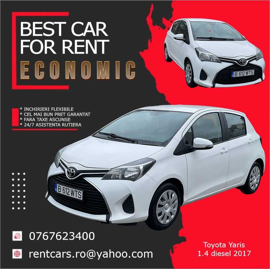 RENT A CAR / Inchiriez TOYOTA YARIS, Bucuresti