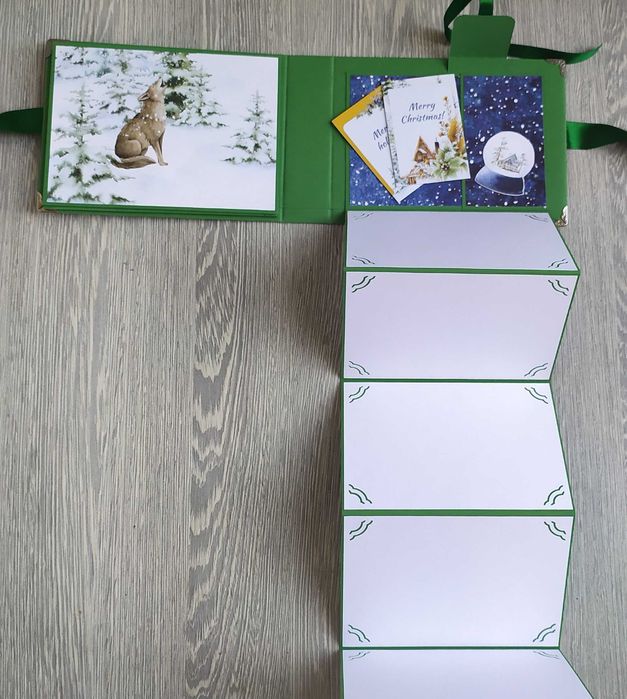 Мини скрапбук албум с коледни мотиви, ръчна изработка /57.5-6