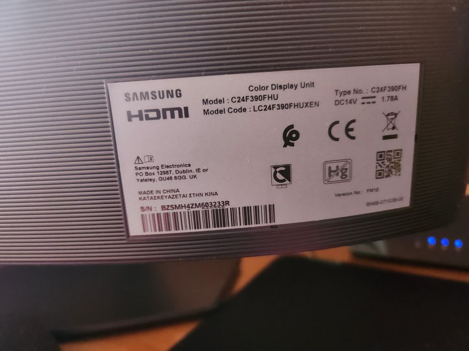 Monitor Samsung curbat - 25" Full HD 1920×1080 HDMI 60hz + Alimentator