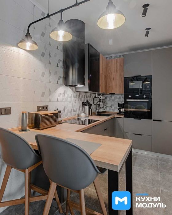 Купите фабричную кухню в тёмных оттенках в Астане!