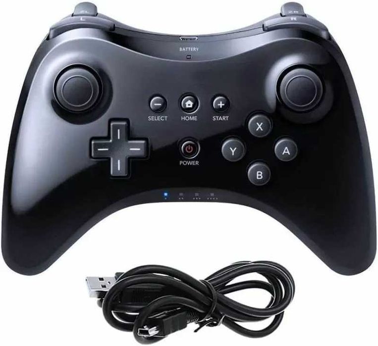 Съвместим Wii U Classic Wireless Pro Controller, черен