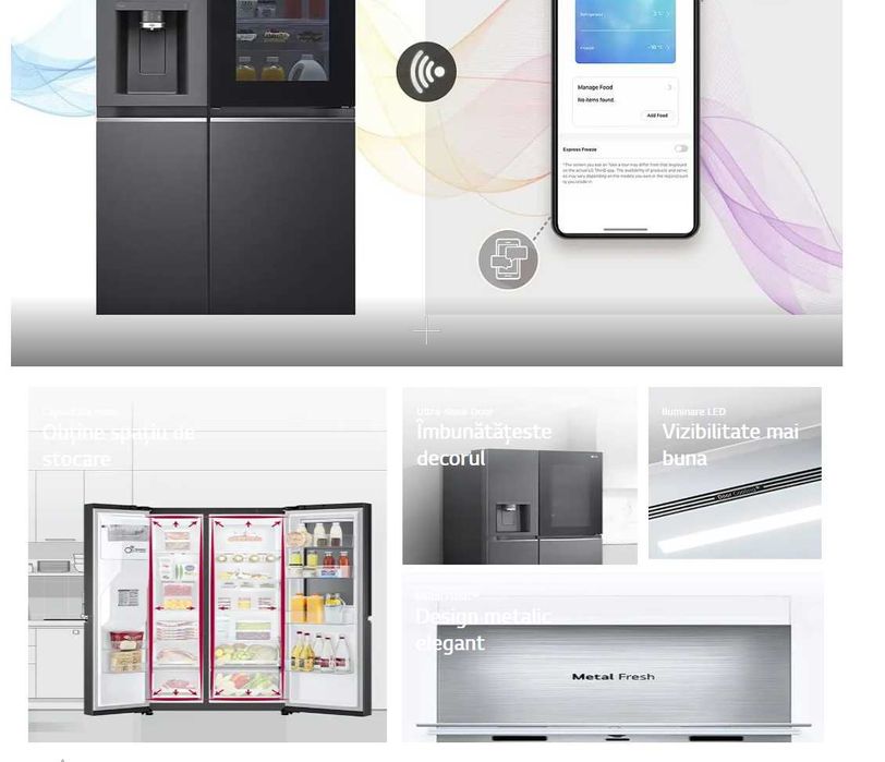 Firigider si congelator LG GSXV91MCAE, No Frost 635 l nou desigilat