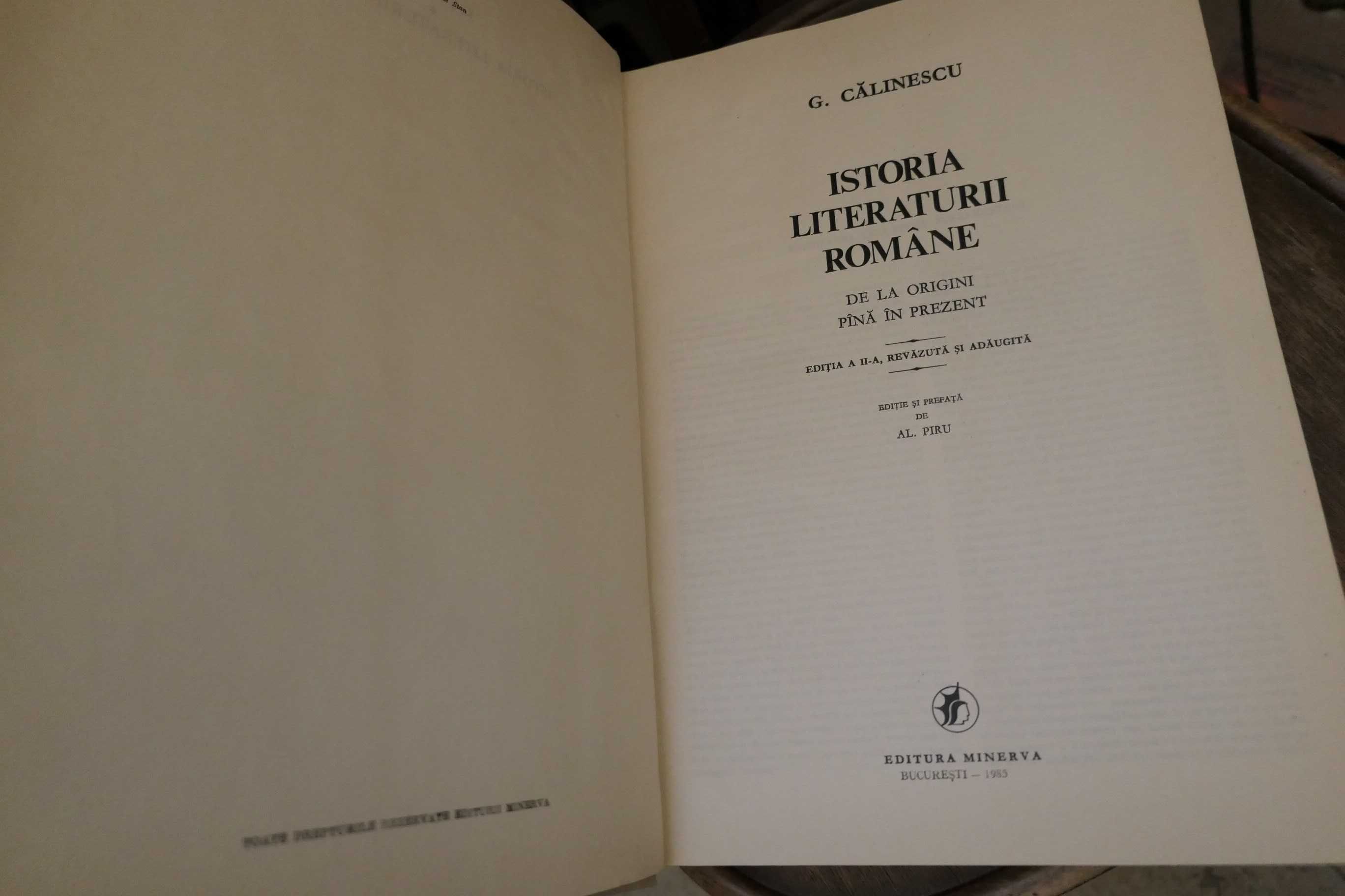 George Calinescu Istoria Literaturii Romane de la origini pana in...