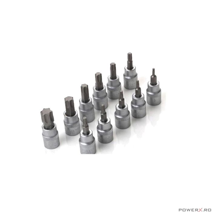 Trusa tubulare tip E si Torx, 1/2",19 piese, Silver