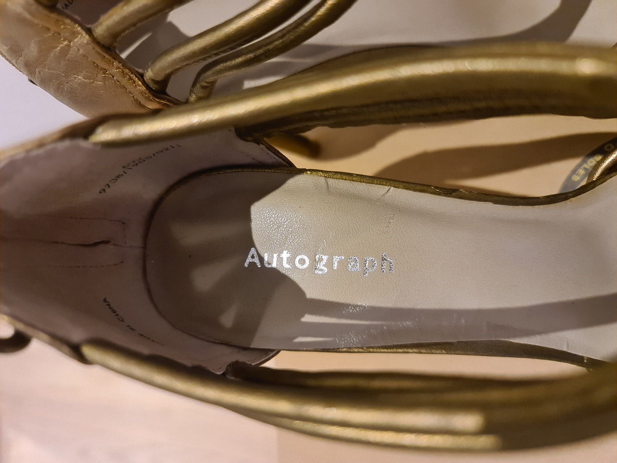Sandale ocazie bronz auriu, Marks & Spencer 39/39.5