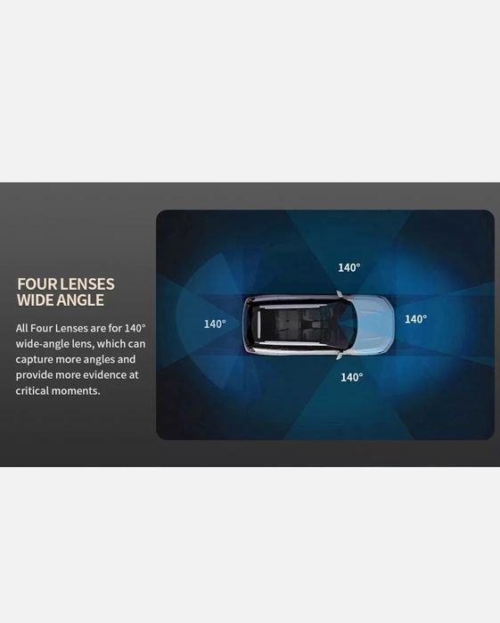 Cameră auto 360° M8S 4 canale HD 4*1080P DVR auto cu înregistrare vide