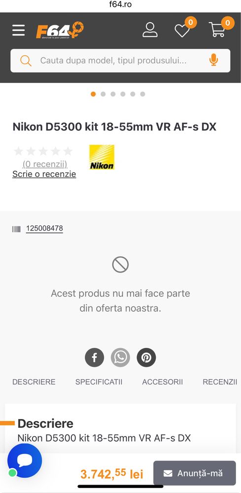 Aparat foto DSLR Nikon D5300, 24,2MP Black + Obiectiv AF-P 18-55mm VR