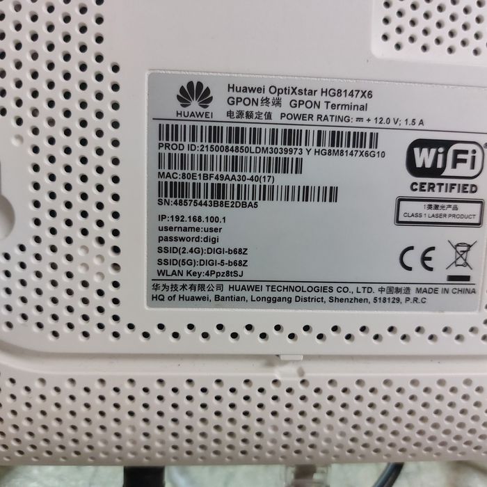 Router GPON Huawei HG8147X6