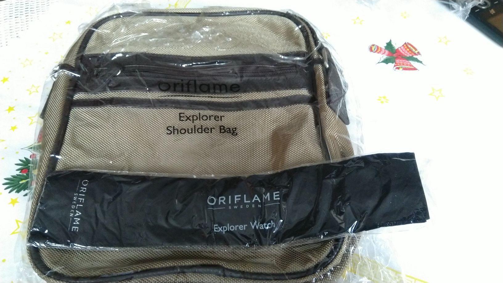 НОВ комплект мъжка чанта и часовник Oriflame Explorer