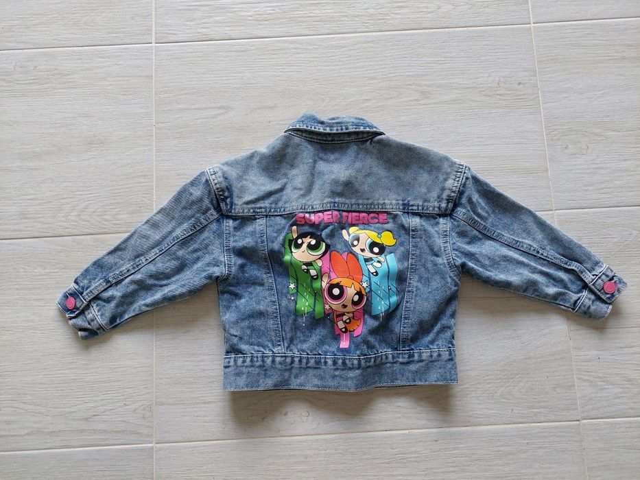 Geaca denim fetita PowerPuff Girls marimea 110 cm