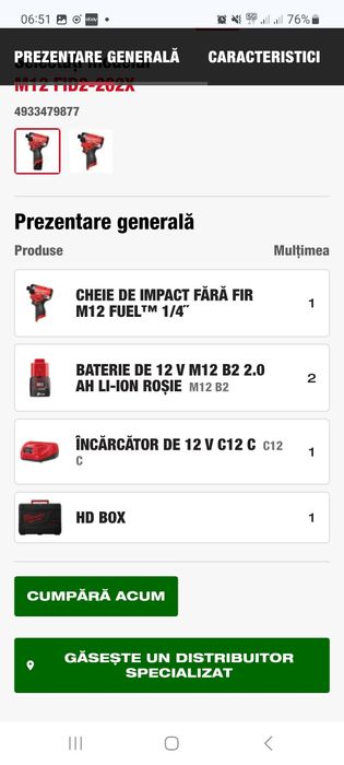 Milwaukee M12 FID2  Surubelnita cu impact  12V