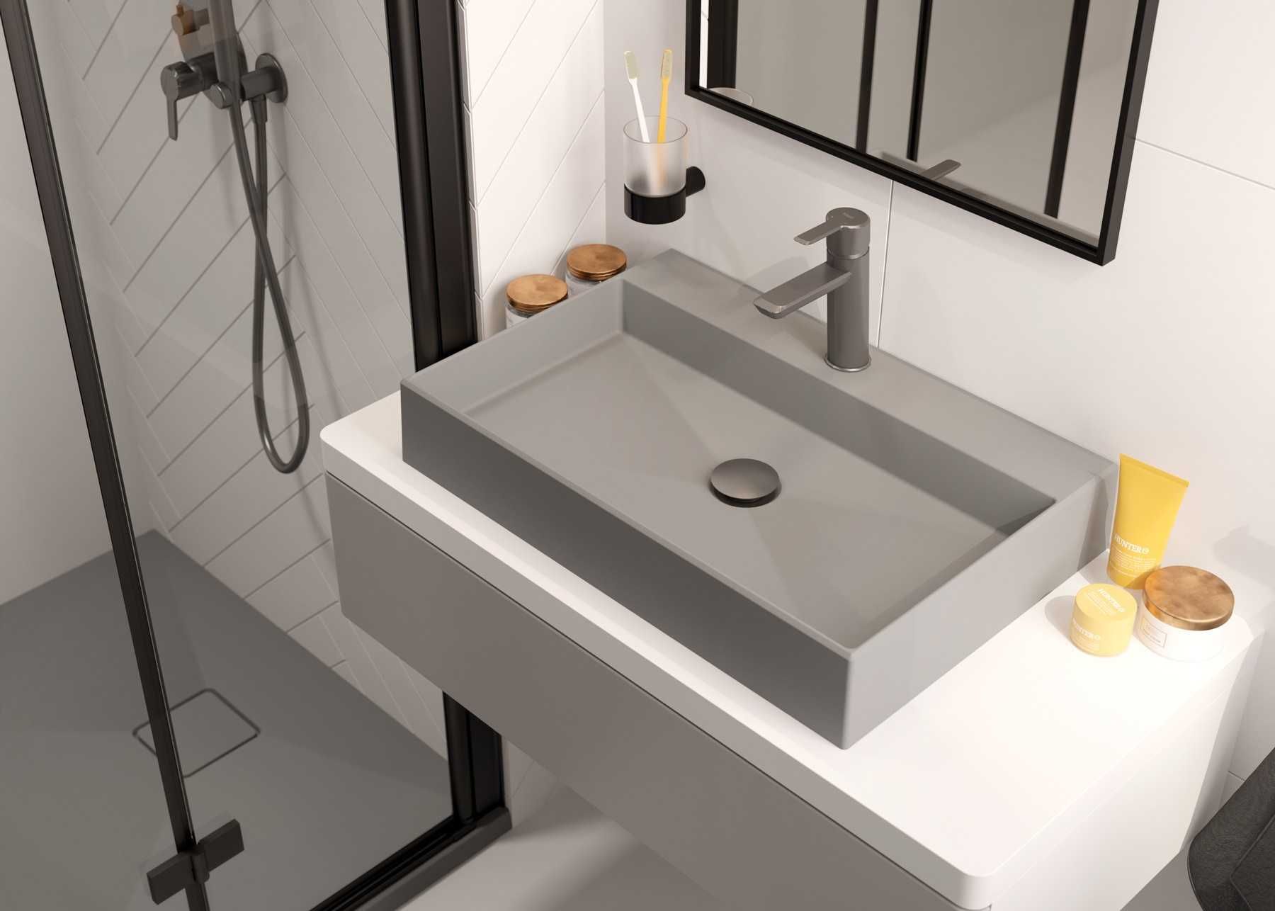 Титаниев стоящ смесител за мивка за Баня мл Arnika Titanium S BQA_D20M