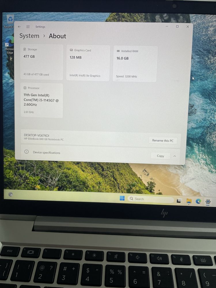 Крайна цена ! Лаптоп HP EliteBook 840 G8 i5 11 gen 512 GB
