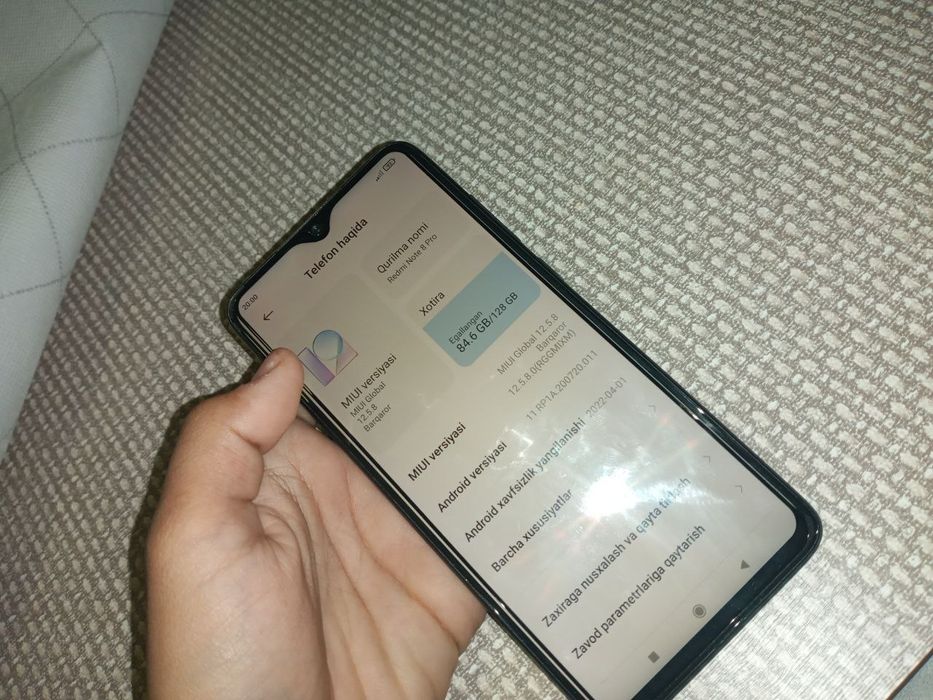 Redmi note 8 pro sotiladi xotirasi 128