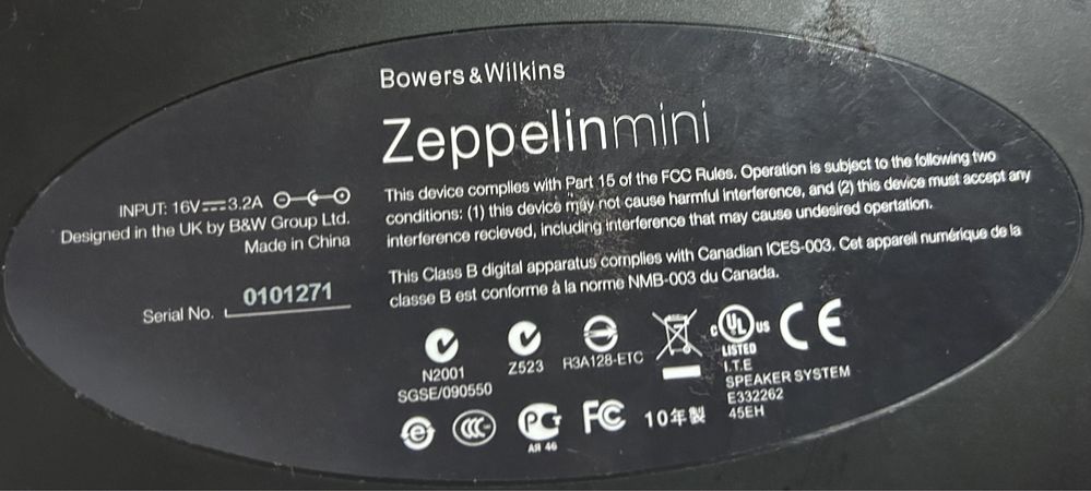 Vand Boxa Bowers & Wilkins Zeppelin Mini