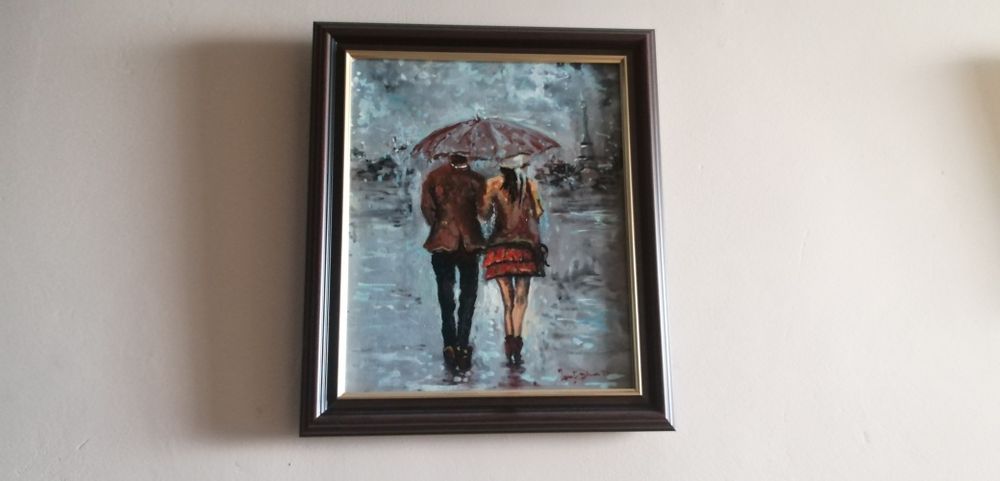 Tablou Îndrăgostiții ploaie