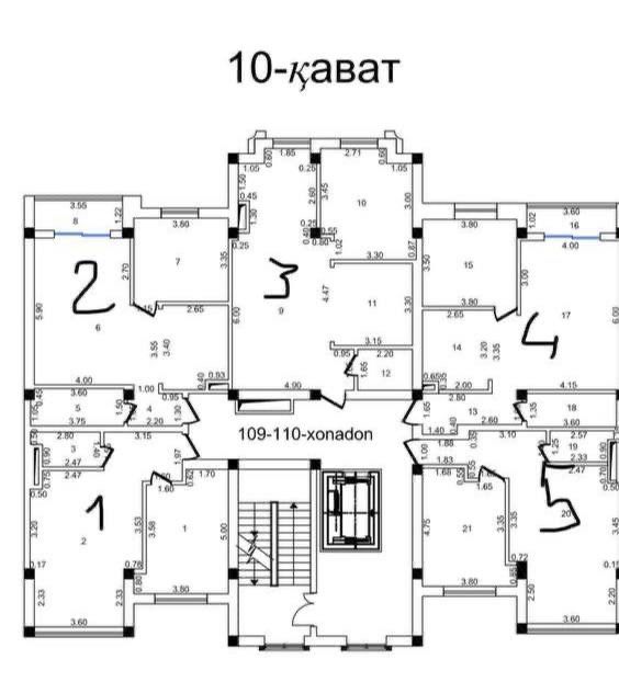 Квартира ЖК Muhtasham 2/10/11 от 50,94 кв.м до 67,32 кв.м