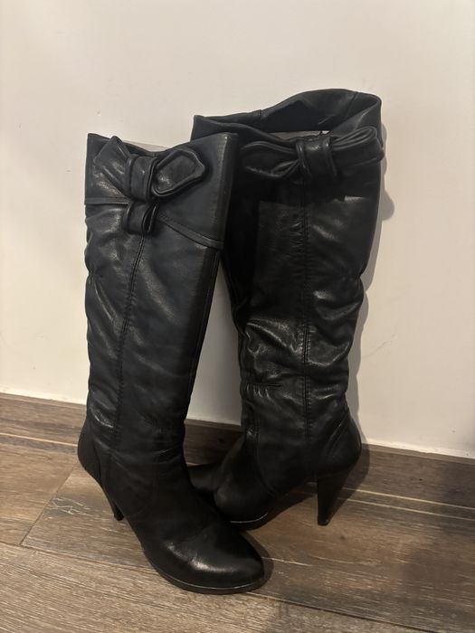 Ботуши на ток от естествена кожа