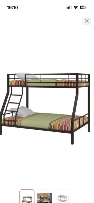 Двухярусная кровать белая