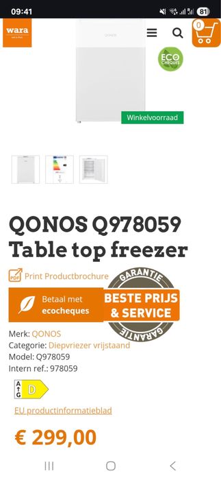 Congelator Qonos. Din Belgia