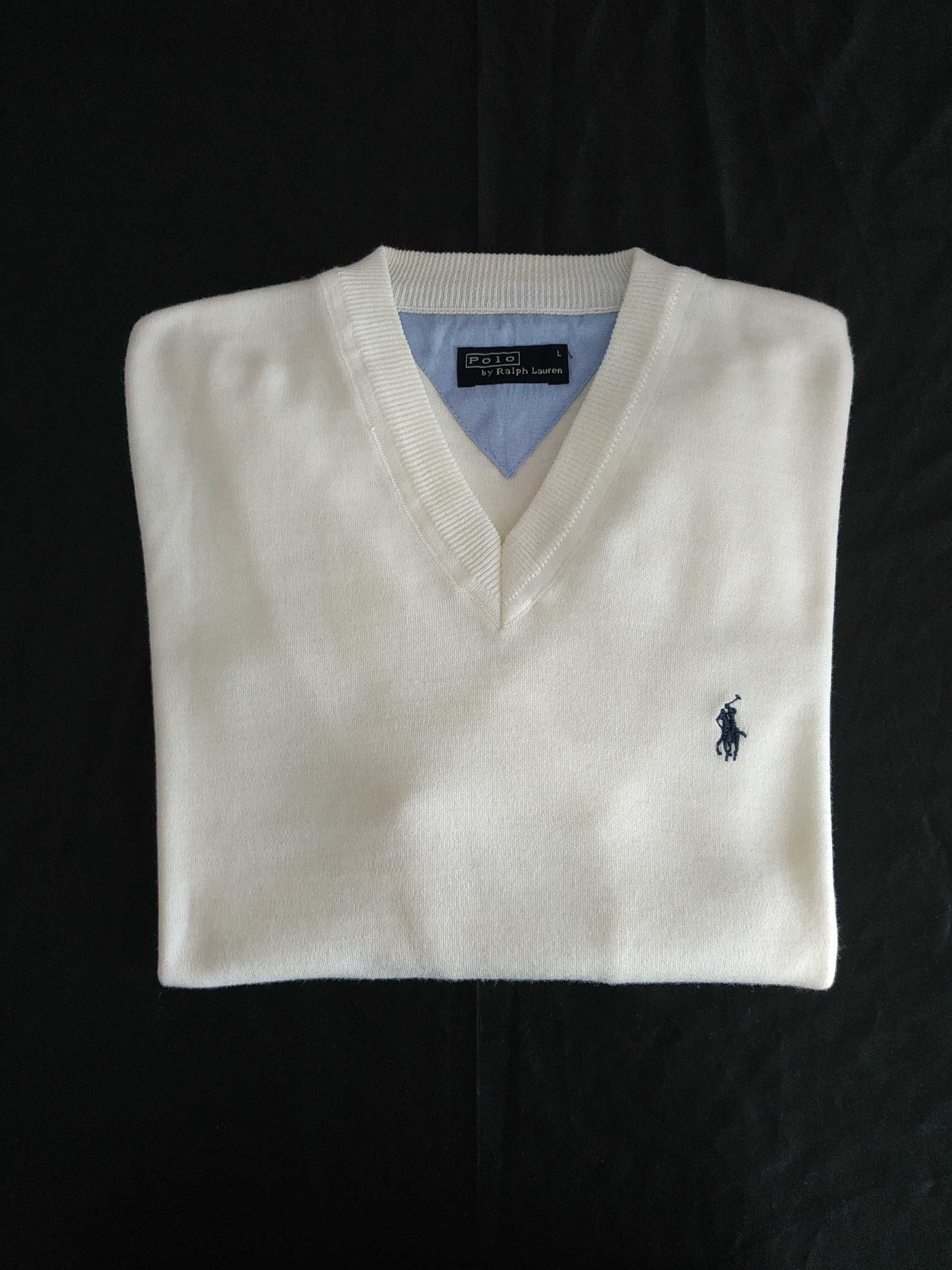 Pulover, bluza Polo by Ralph Lauren, mărimea L - XL, alba, bărbați