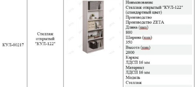 Стеллаж открытый