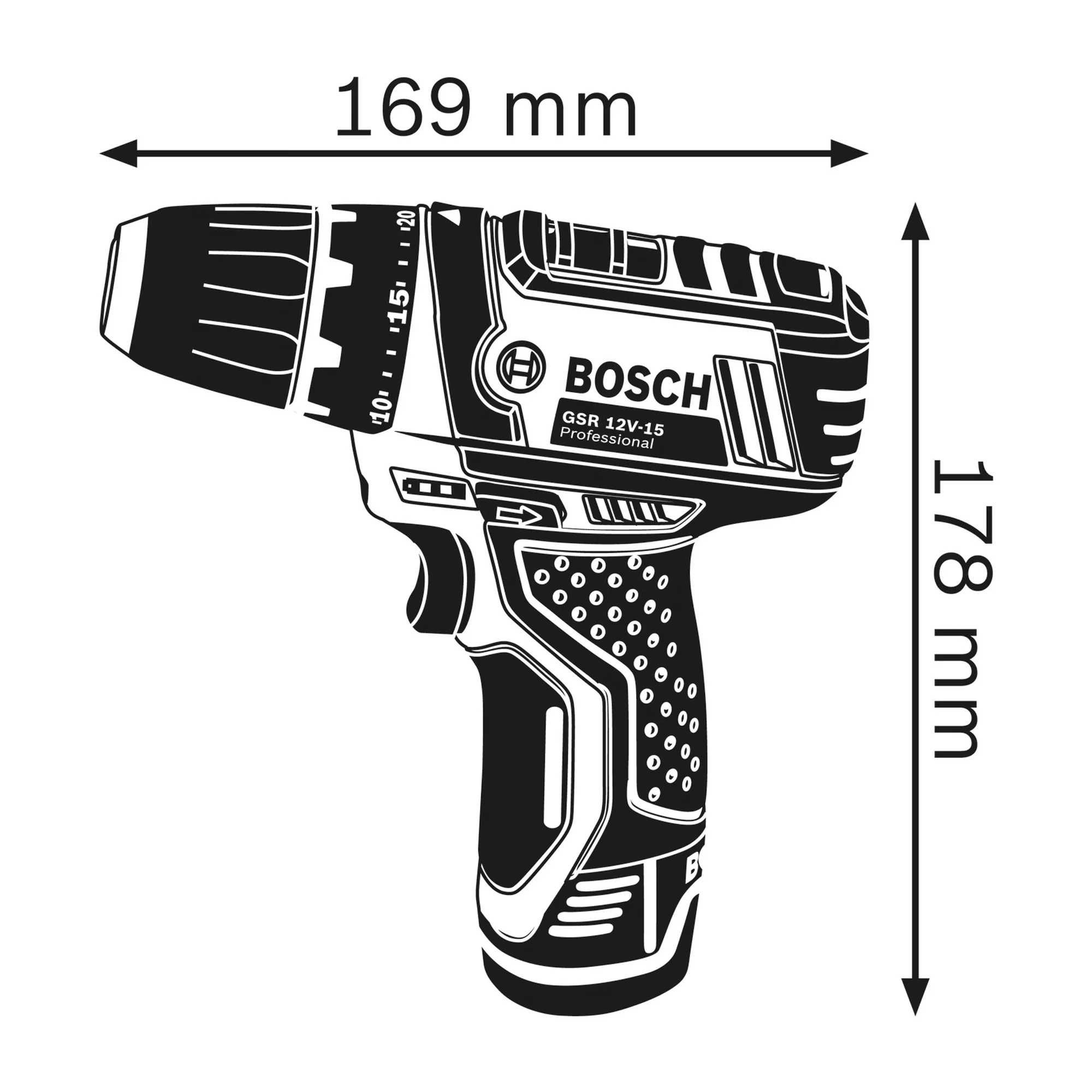 Акумулаторен винтоверт BOSCH GSR 12V-15 Professional комплект