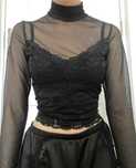 Top negru dantela