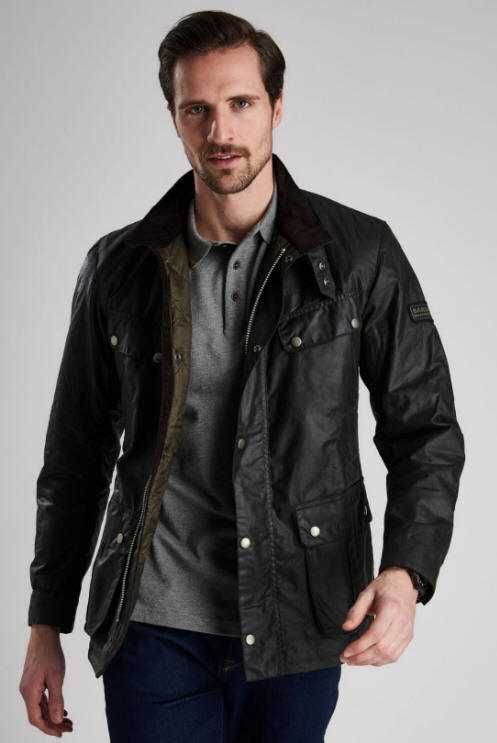 Geaca Barbour B.Intl Duke Waxed Jacket | S jacheta biker neagra noua