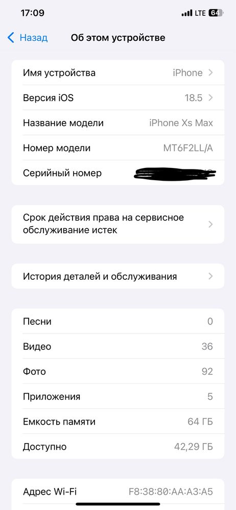 Iphone Xs Mac LL/A Kar dak yaxshi holatda