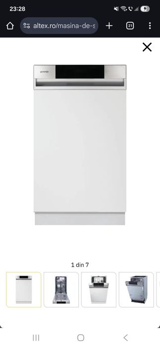 Masina de spalat vase semi-incorporabila, 45 cm, Clasa E