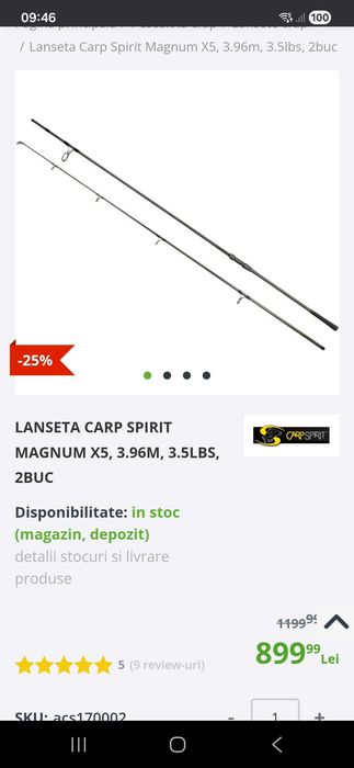 Combo Carp Spirit Magnum x5, okuma obsidian , husa JRC