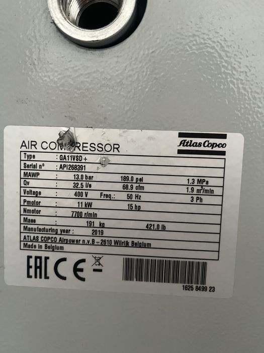 Compresor cu surub Atlas Copco 11 kw