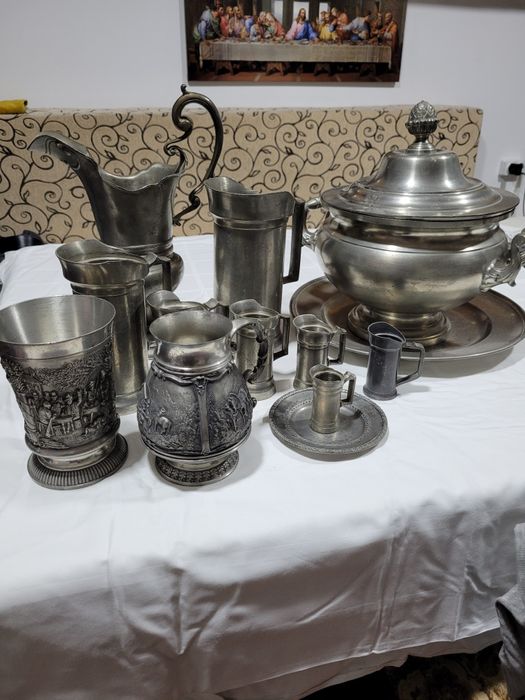 Pahare,carafă,bol zinc