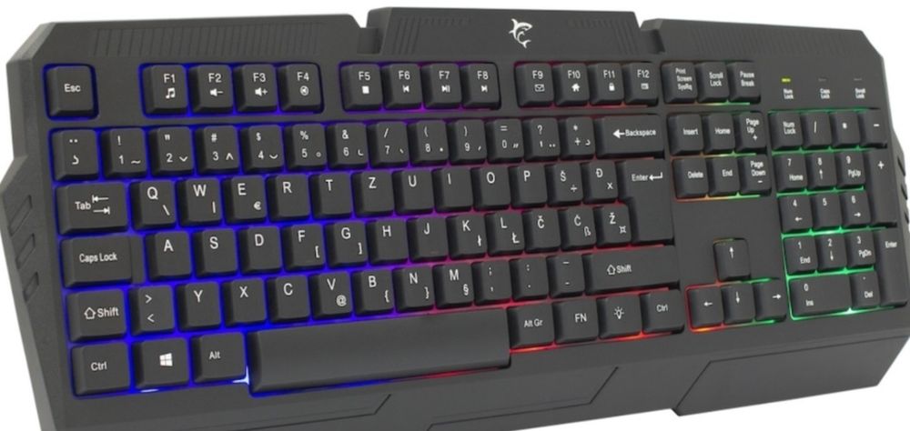 Tastatura Gaming cu fir White Shark DAKOTA, Full Layout US, 7 Taste An
