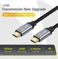 Cablu USB-C 3.1 Gen2 100W PD Fast 4K 10Gbps Nou 0.5m