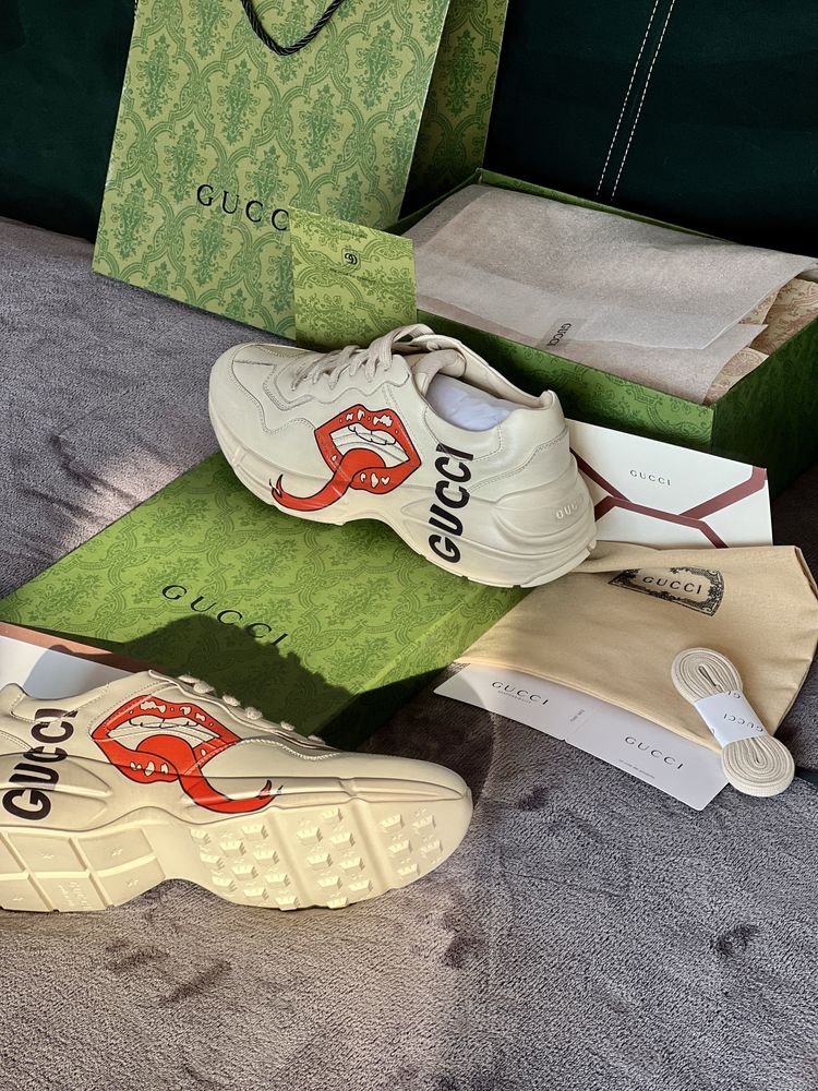Gucci Rhyton Leather Trainers