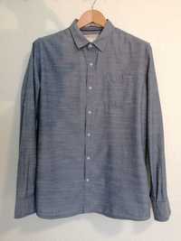 Мъжка риза Timeout сивкаво-син меланж, XL Slim fit