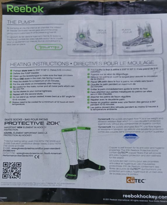 Patine hockey adulti  Reebok Ribcore 26K mărimea 44 pump