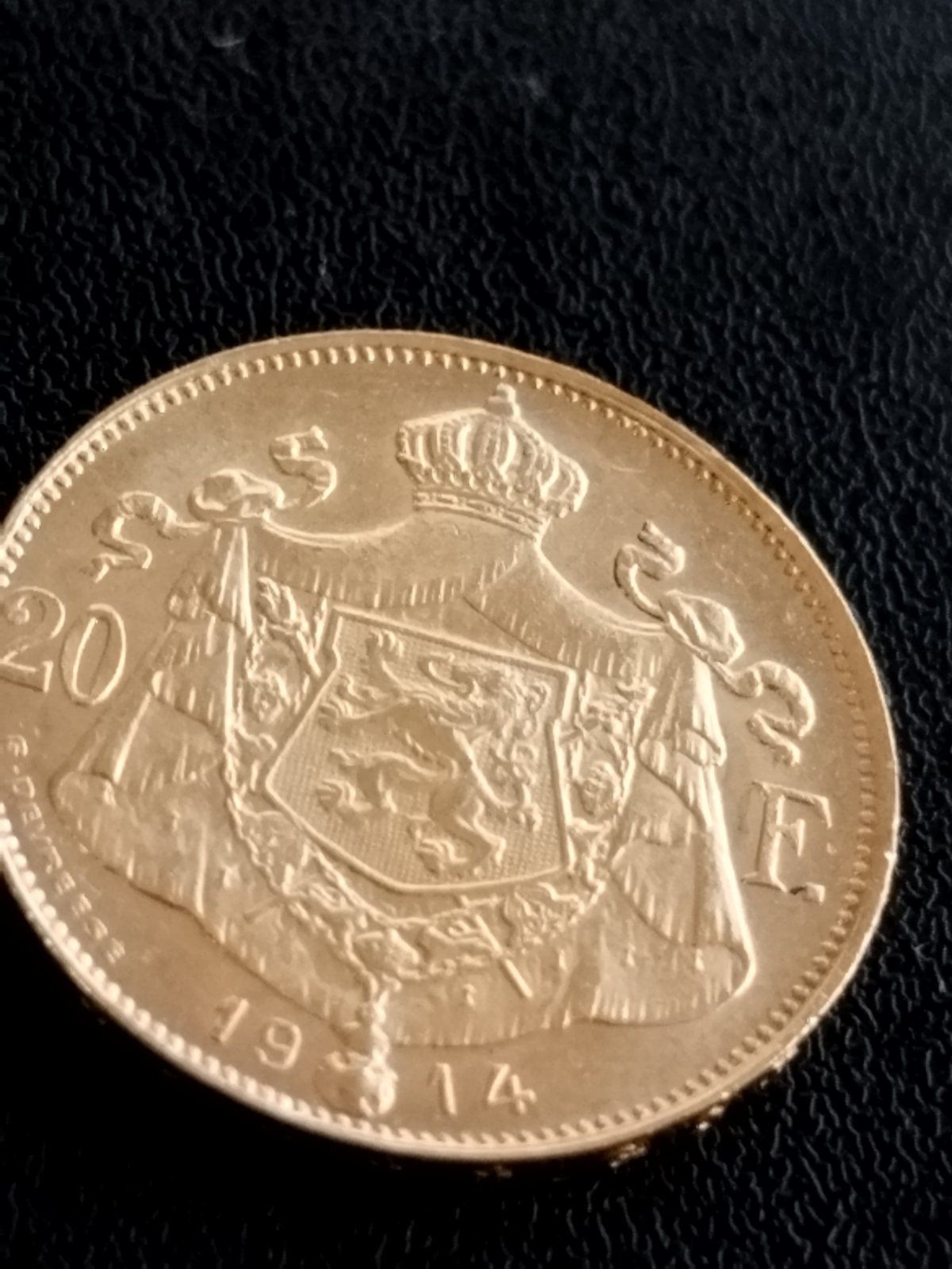 20 златни франка Албърт Първи Белгия седем броя