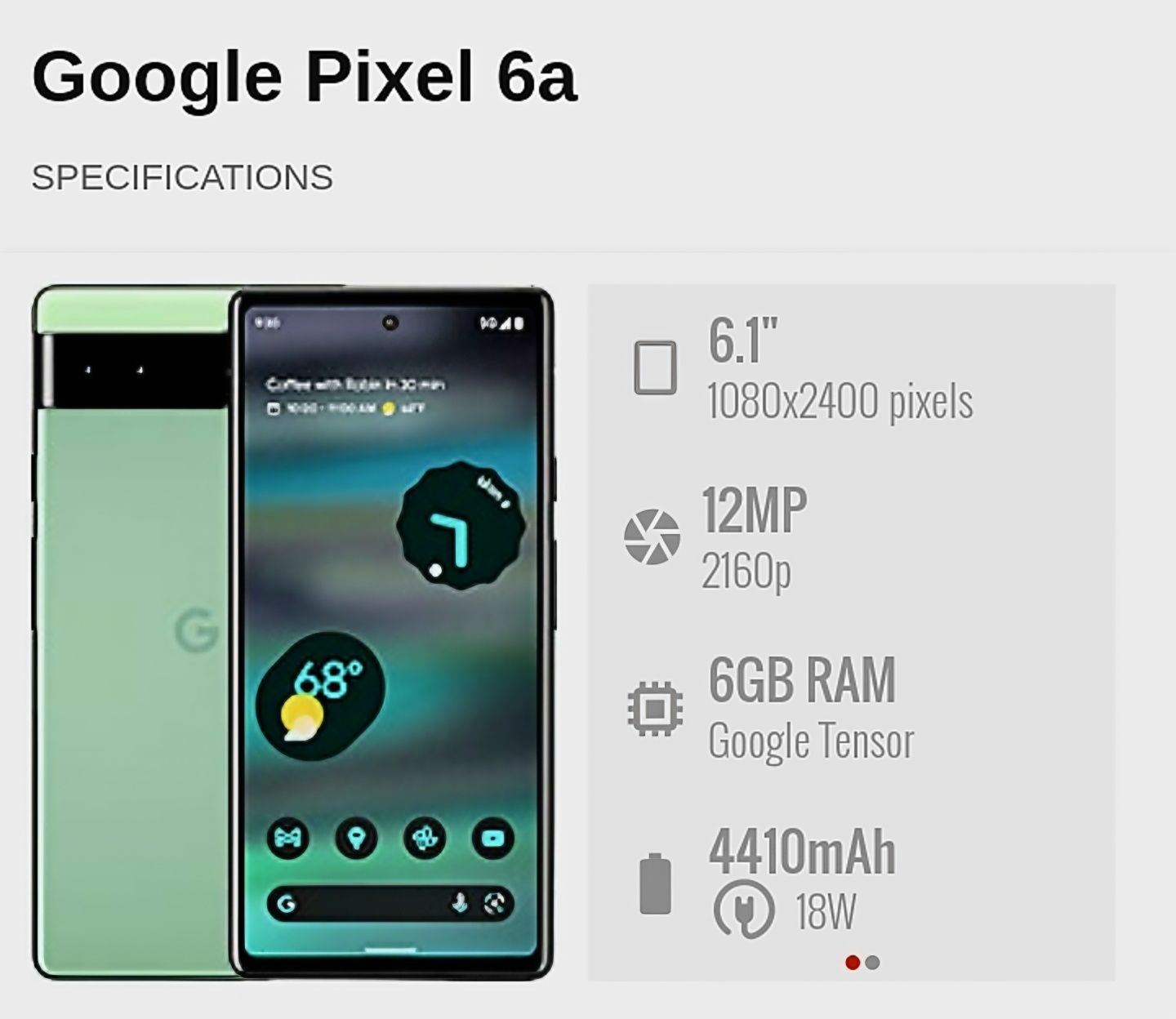 Google Pixel 6a новый черного цвета