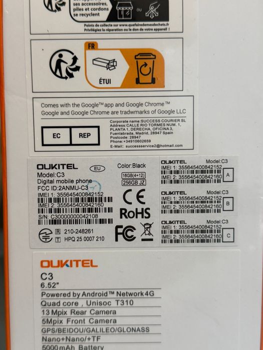 Oukitel C3 - 256 GB Memorie / 4+8 RAM / SIGILAT
